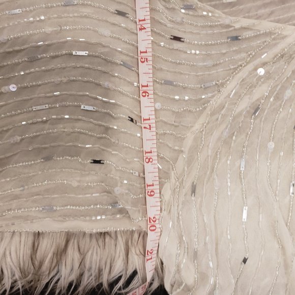 NEW Without Tags- Parker Sheer Beaded A-line Silk Top - Picture 6 of 9